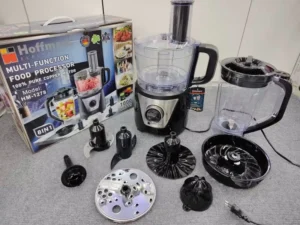 1000W Food Processor 8 in 1 Multi Machine with 1.5L Blender Jar 1.0L Processor Jar Juicer Mincer Slicer Grater Dough Kneader
