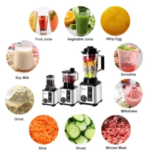 6 in 1 Blender Machine 9500W Electric Food Processor 3 in 1 Heavy Duty Commercial Mixer and Grinder Juicer