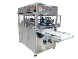 Automatic Cutter Feeding Line Conveyor Continuous Cake Cutting Machine Bread Making Dairy Processing 300 450 Trays Hour 220V