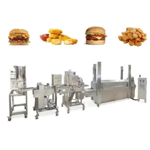 Automatic Hash Brown Food Processing Line Forming Battering Breading Frying Equipment Snack Production Line